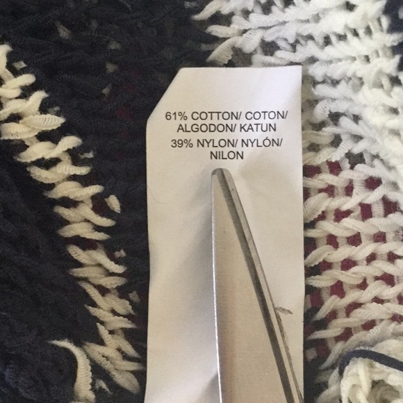 Lucky Brand Stripe Oven Weave vneck Sweater size S - Picture 5 of 6